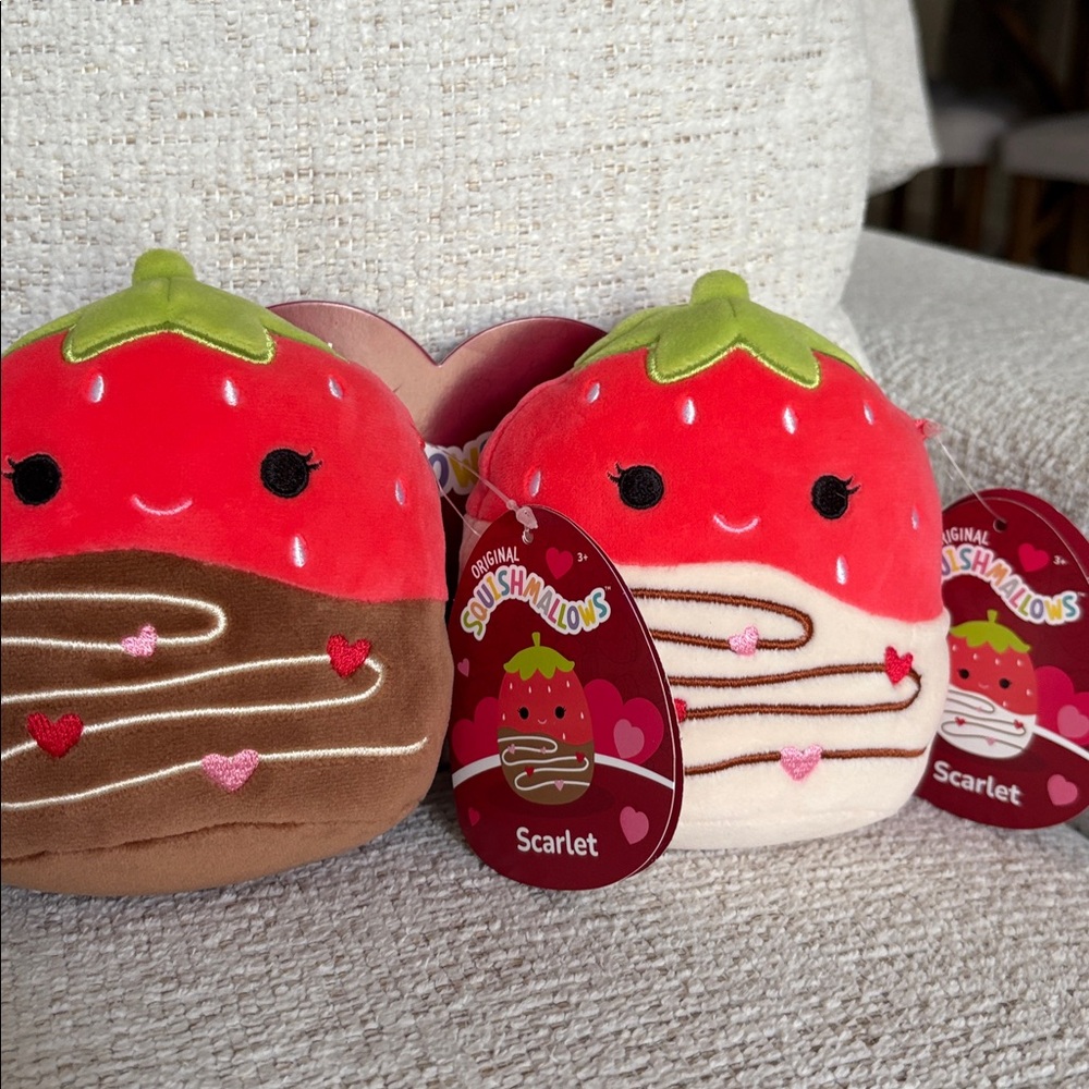 5” Scarlet Strawberry Plush - Red and Brown/Cream Decorative Plush - Picture 2 of 3